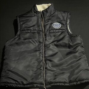 Black Puffer Vest with Logo